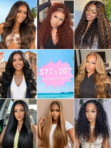 $77=20" Wigs | Friday Special Offers Glueless Wigs Summer Style Flash Sale