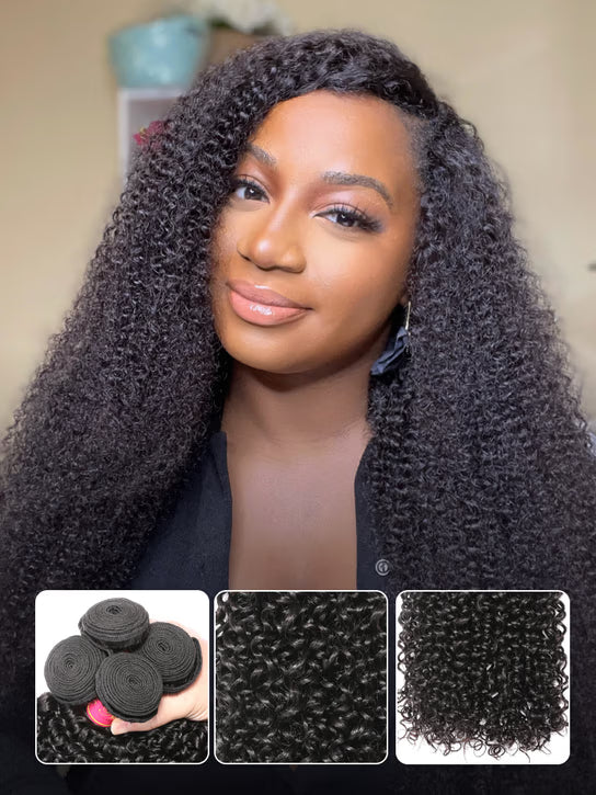 4 Bundles Peruvian Virgin Curly  Hair Weave Human Hair Bundle Deals-Klaiyi hair