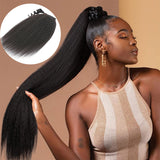 Klaiyi High Ponytail with Weave Wrap Around Clip in Hair Extensions Water Wave/Deep Wave Ponytail Flash Sale