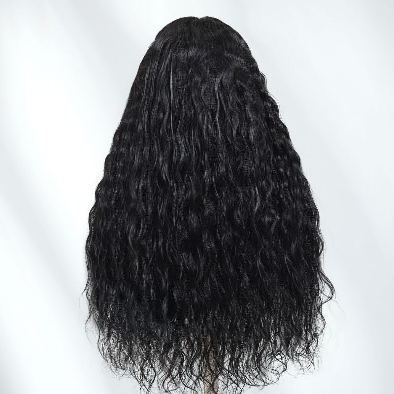 Klaiyi Breezy Wet Wave 13x4 Pre Everything Lace Frontal Effortless Glam Wig Put On and Go With Invisi Drawstring