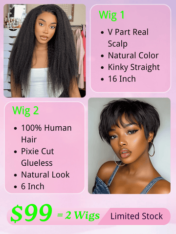 $99 Get 2 Wigs | Klaiyi BOGO Free Friday Bonus Deal 100% Human Hair Flash Sale