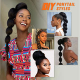 Klaiyi High Ponytail with Weave Wrap Around Clip in Hair Extensions Water Wave/Deep Wave Ponytail Flash Sale