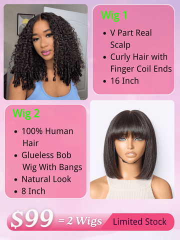$99 Get 2 Wigs | Klaiyi BOGO Free Friday Special Offer Limited Stock Flash Sale