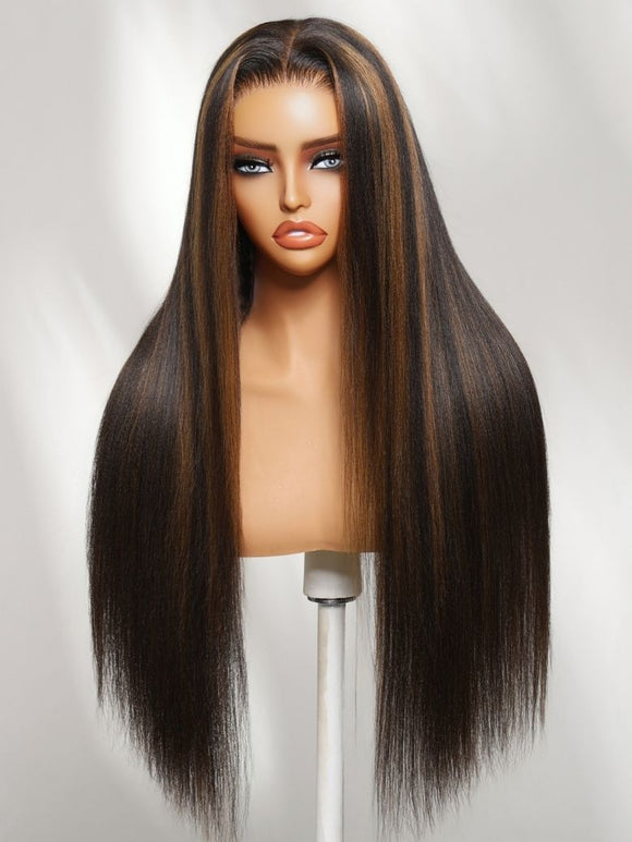 Perruque Klaiyi 7x5 sans colle, effet ondulé, boucles birmanes, pointes pré-coiffées torsadées et enroulées aux doigts, facile à poser, en cheveux humains naturels et sans colle. 