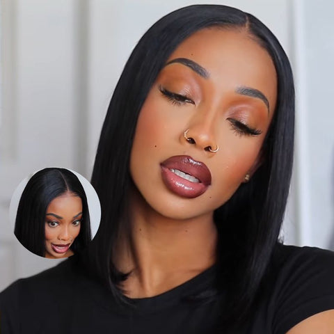 Klaiyi Wear Go Glueless Bob Wig 6x4.75 Pre-Cut Lace Closure Wig Beginner Friendly Flash Sale