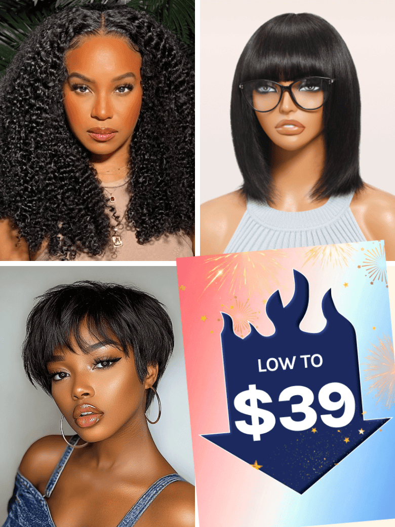 Low To $39 | Klaiyi Friday Blowout Sale 100% Glueless Human Hair Wigs Limited Stock Flash Sale