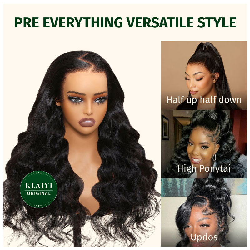 $100 OFF| Code: SAVE100 Klaiyi 13x4 Body Wave Pre-Everything™ Lace Frontal Wig Put On & Go Glueless Wig