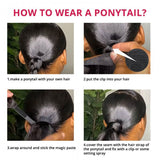 Klaiyi High Ponytail with Weave Wrap Around Clip in Hair Extensions Water Wave/Deep Wave Ponytail Flash Sale