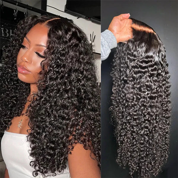 Klaiyi Jerry Curl Human Hair Wigs 7X5 Bye Bye Knots Lace Closure Wigs Flash Sale