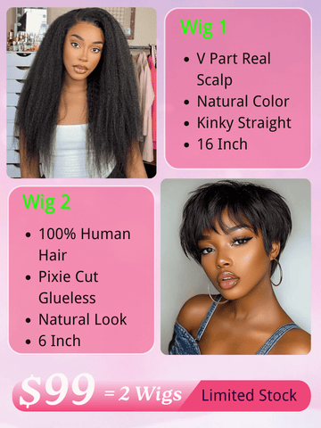 $99 Get 2 Wigs | Klaiyi BOGO Free Friday Bonus Deal 100% Human Hair Flash Sale
