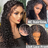 Klaiyi 4C Kinky Edge Wig Realistic Hairline Jerry Curly 13x4 Lace Front Wig Flash Sale