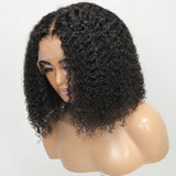 Klaiyi Short Kinky Curly Bob Wig 13x4 Lace Front Wig Natural Black Color Flash Sale