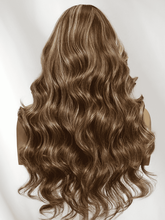 Klaiyi Honey Chestnut Blonde Face Framing Highlights 13×4 Loose Wave Pre Everything Wig Human Hair Wigs