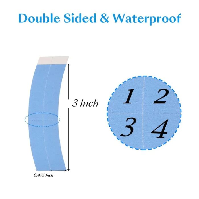 Klaiyi Blue Double Sided Waterproof Lace Wigs Adhesive Tape Strips for Lace Front Wig 20 Pcs Flash Sale