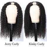 Klaiyi Kinky Curly U Part V Part Wig Virgin Human Hair Real Scalp Wigs Beginner Friendly Wig Halloween Special Offer