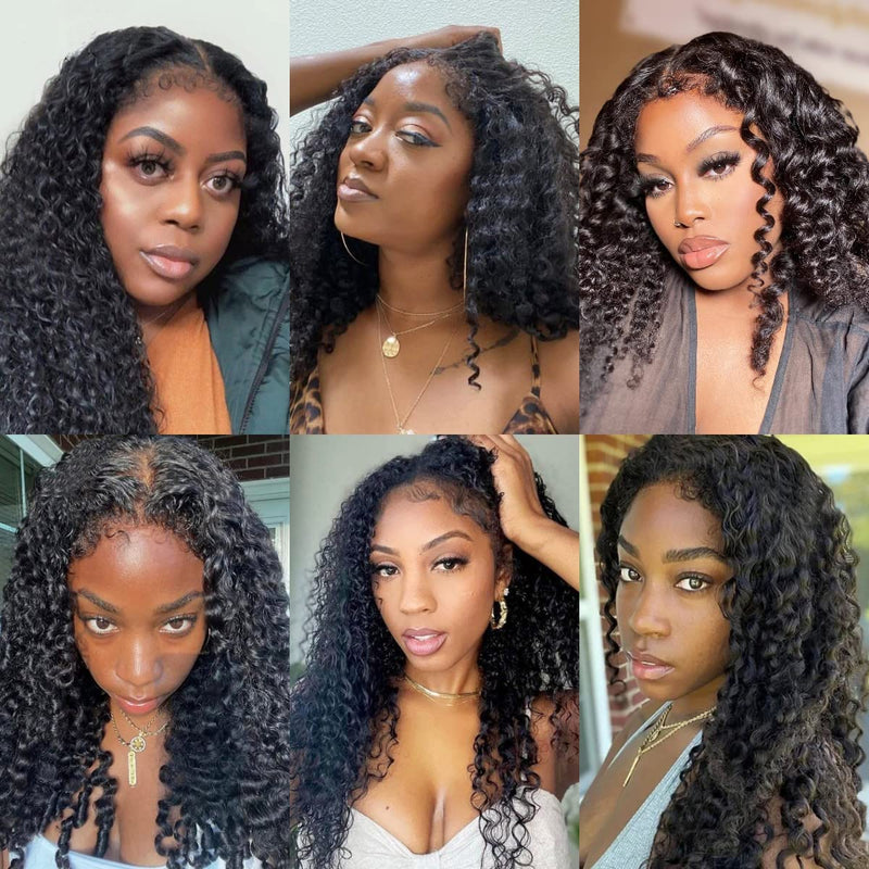 Klaiyi 4C Kinky Edge Wig Realistic Hairline Jerry Curly 13x4 Lace Front Wig Flash Sale