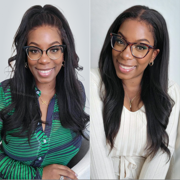 [Subscriber Exclusive] Klaiyi Yaki Straight 7x5 Bye Bye Knots Put On and Go Glueless Lace Wigs Pre-cut Human Hair Lace Wig Flash Sale