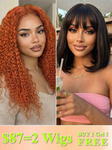 $87 Get 2 Wigs | Klaiyi BOGO Free 9-Year Blowout 100% Human Hair Flash Sale