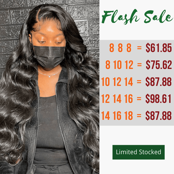 Extra 60% OFF |Klaiyi Brazilian Body Wave Human Virgin Hair Weft 2-4 Bundles/Pack Deals