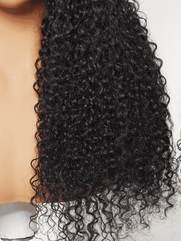 Klaiyi  7x5 Lace Bye Bye Knots Jerry Curl Wig with Lived-In Coils Put On And Go Glueless Human Hair Wig