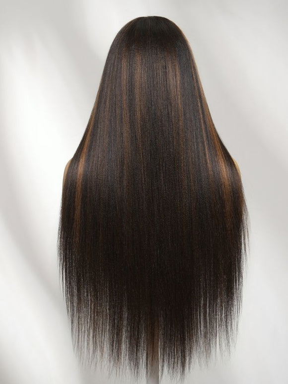 Perruque Klaiyi 7x5 sans colle, effet ondulé, boucles birmanes, pointes pré-coiffées torsadées et enroulées aux doigts, facile à poser, en cheveux humains naturels et sans colle. 