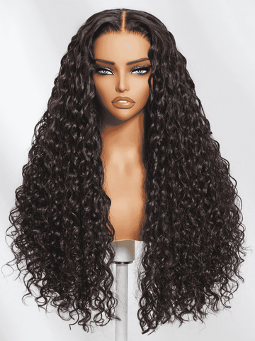 Klaiyi 13x6 Water Wave Lace Frontal Wig with Deeper Natural Parting & Real Ear-to-Ear Invisi Drawstring