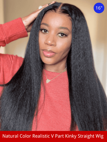 $149 Get 3 Wigs | Klaiyi V Part Kinky Straight Wig + Glueless Bob Wig With Bangs + 100% Glueless Short Pixie Wig Flash Sale