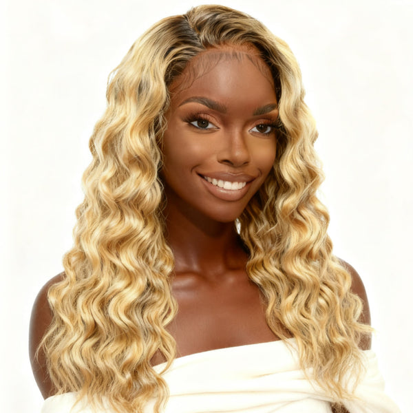 Klaiyi Platinum Blonde Highlight 6x4.75 Pre-cut Lace Glueless Put On and Go Bob Wig Human Hair Wig Grey Blonde Highlights Flash Sale