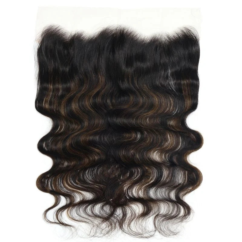 Flash Sale Klaiyi Brown Balayage #1b/30 Highlight Color Body Wave 3 Bundles With 13x4 HD Lace Frontal Human Virgin Hair Deal
