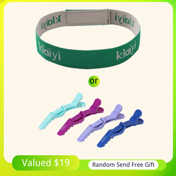 Klaiyi Free Gifts Elastic Headban Or Alligator Clip Salon Perm Hair Dye Plastic Hairpin Wig Clip Haircut Partition Styling Clip Supplies