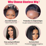 $100 OFF | Code: SAVE100 Klaiyi Wear Go Glueless Bob Wig Silky Straight/Yaki Straight 6x4.75 Pre-Cut Lace Closure Wig Beginner Friendly