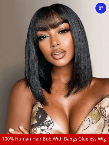 $149 Get 3 Wigs | Klaiyi V Part Kinky Straight Wig + Glueless Bob Wig With Bangs + 100% Glueless Short Pixie Wig Flash Sale