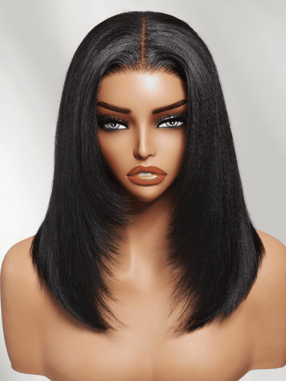 Perruque Klaiyi 7x5 sans colle, effet ondulé, boucles birmanes, pointes pré-coiffées torsadées et enroulées aux doigts, facile à poser, en cheveux humains naturels et sans colle. 