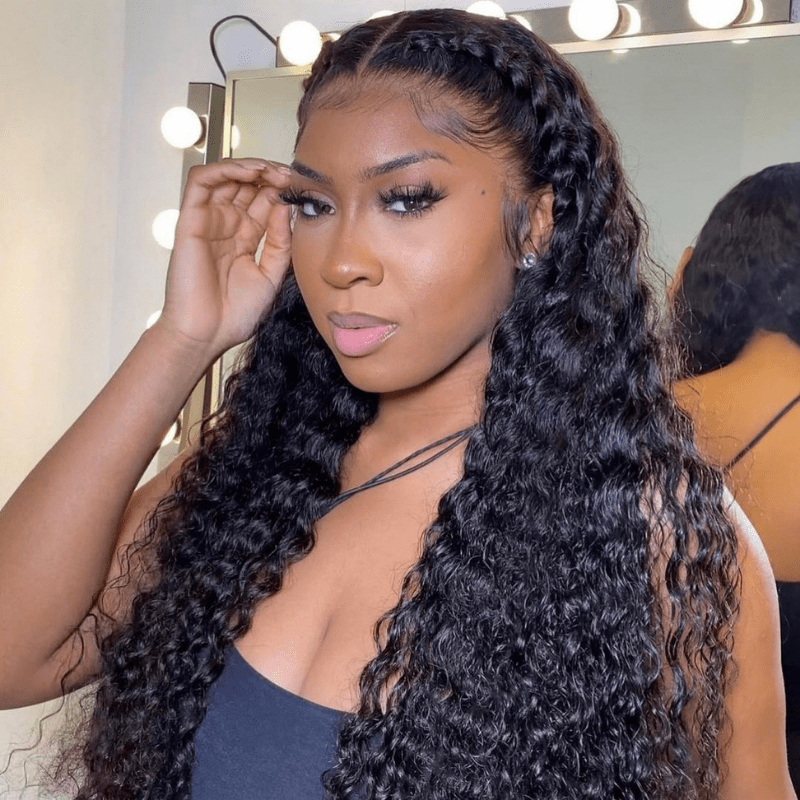 $200 OFF Over $201,Code:SAVE200 | Klaiyi Water Wave Put On and Go Glueless Lace Wig Human Hair Flash Sale