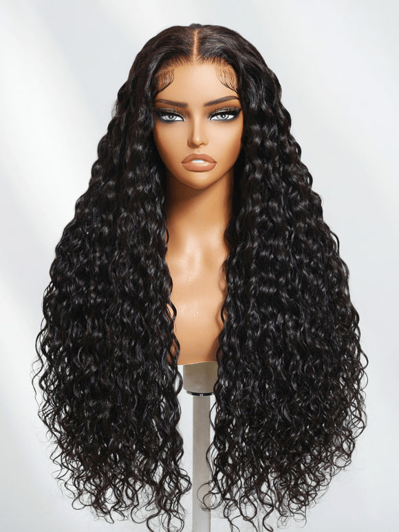 Flash Sale Klaiyi Water Wave 7x5 Bye Bye Knots /13x4 Pre-everything Put On and Go Glueless Human Hair Wigs