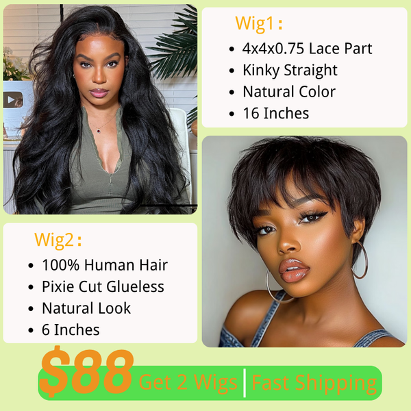 $88 Get 2 Wigs | Klaiyi Hair BOGO Free Back To School Special Offer Flash Sale