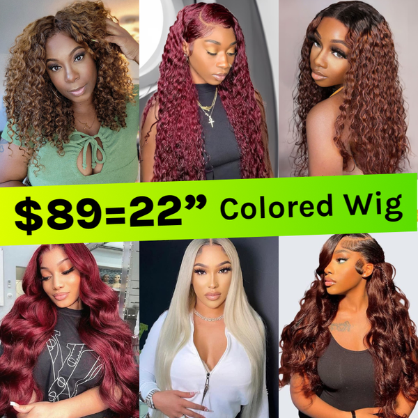 $89=22" Colored Wig | Klaiyi Halloween Special Offer Mega Sale Limited Stock Flash Sale
