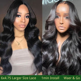 Klaiyi Wear & Go Pre Cut Body Wave Lace Closure Wig with Breathable Cap Wig Flash Sale
