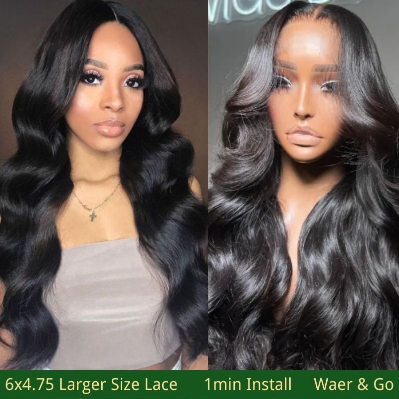 Klaiyi Wear & Go Pre Cut Body Wave Lace Closure Wig with Breathable Cap Wig Flash Sale