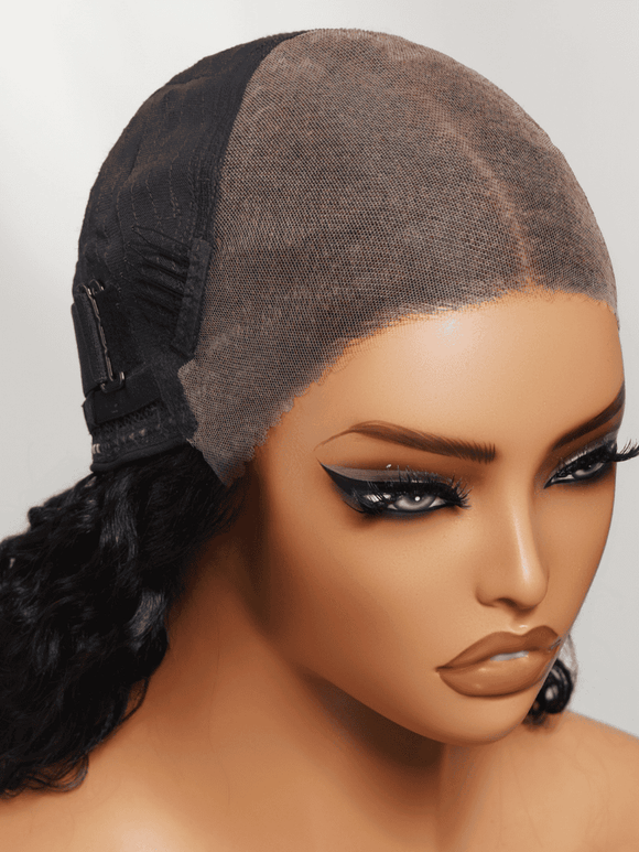 Klaiyi 13x6 Water Wave Lace Frontal Wig with Deeper Natural Parting & Real Ear-to-Ear Invisi Drawstring