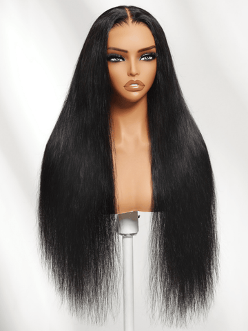 Klaiyi Wet&Wavy 2 in 1 Straight to Water Wave Dream Curls Wig 13x4 Put On And Go with Invisi Drawstring Human Hair