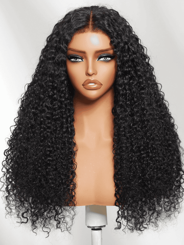 Klaiyi  7x5 Lace Bye Bye Knots Jerry Curl Wig with Lived-In Coils Put On And Go Glueless Human Hair Wig