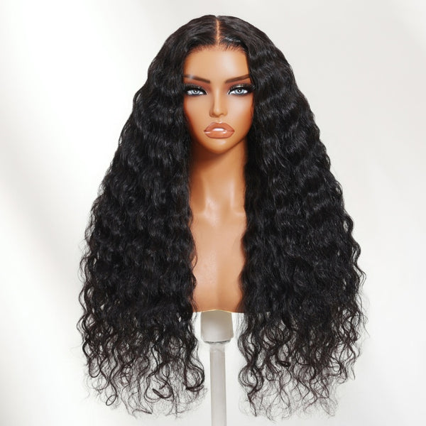 Klaiyi Mixing Curls Hair Natural Wavy & Loose Water Wave Mixed 7x5 Bye Bye Knots Put on and go Glueless Wig