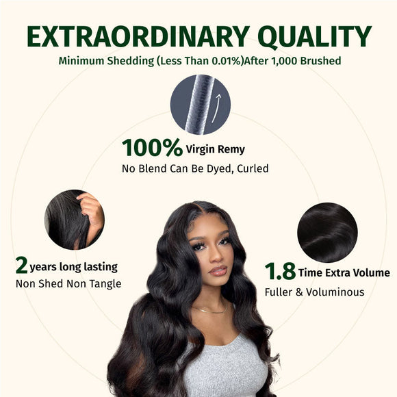 Klaiyi Hair 360 Body Wave Transparent Lace Frontal Wig Full Lace Wigs 180% Density Human Hair Wigs Flash Sale