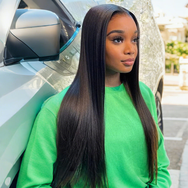 $99 Get 2 Wigs | Klaiyi BOGO 4x4x0.75LacePart Straight Wig+100% Human Hair Glueless Bob Wig With Bangs Special Offer Flash Sale