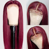 Buy 1 Get 1 Free,Code:BOGO | Klaiyi Burgundy Body Wave/Straight/Curly Lace Part Human Hair Wig