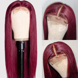 Buy 1 Get 1 Free,Code:BOGO | Klaiyi Burgundy Body Wave/Straight/Curly Lace Part Human Hair Wig