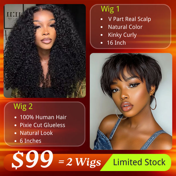 $99 Get 2 Wigs | Klaiyi BOGO Free Black Friday Special Offer Limited Stock Flash Sale