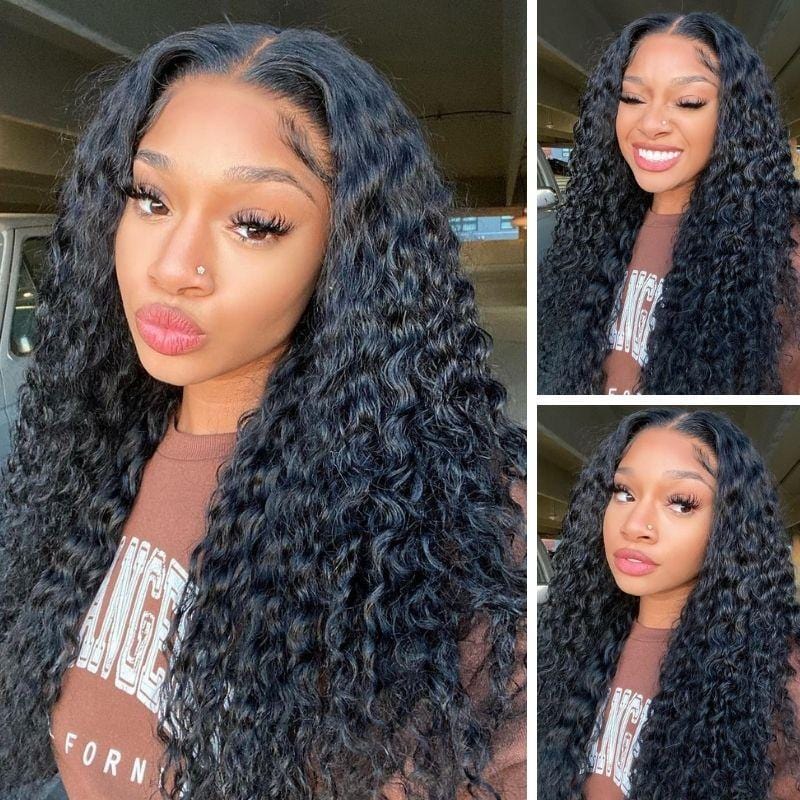 Klaiyi 13x4 Lace Front Water Wave Wig Human Hair Flash Sale