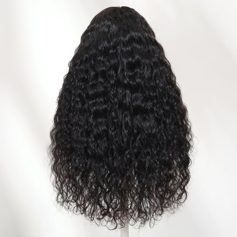 Klaiyi Mixing Curls Hair Natural Wavy & Loose Water Wave Mixed 7x5 Bye Bye Knots Put on and go Glueless Wig